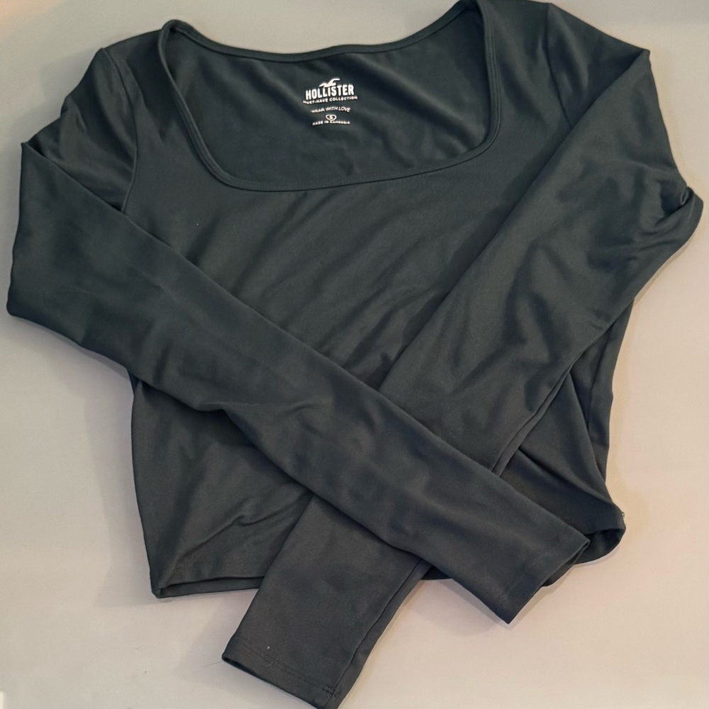 Hollister Green Fitted Crop Bodysuit